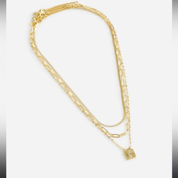 NWT Madewell Three-Pack Layered Mixed Shape Necklace Set - Picture 3 of 5